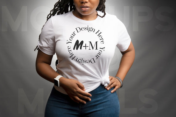 Copy of Bella Canvas 3001 White T-Shirt Mock Up | Black Woman Mock Up | African American Models | Woman Lifestyle | Black Woman Fashion