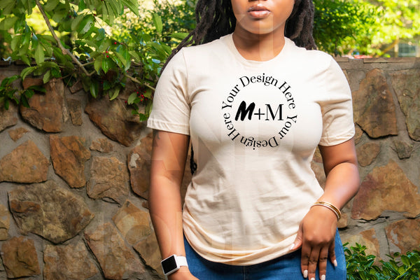 Bella Canvas 3001 Soft Cream T-Shirt Mock Up | Black Model Mock Up | African American Mock Ups | Black Woman Lifestyle Fashionable