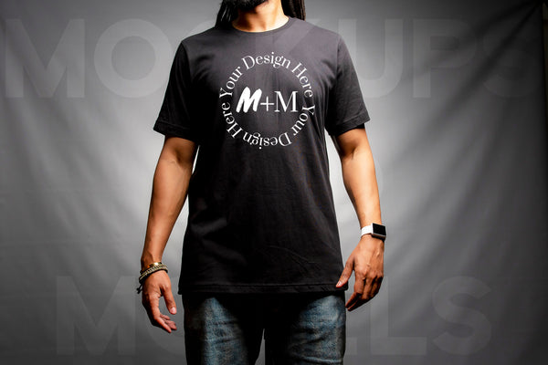 Bella Canvas 3001 Black T-Shirt Mock Up | Black Male Mock Up | African American Mens Models | Lifestyle | Black Male Fashion | Loc Model