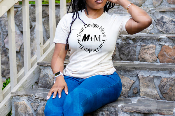 Bella Canvas 3001 Soft Cream T-Shirt Mock Up | Black Model Mock Up | African American Mock Ups | Black Woman Lifestyle Fashionable