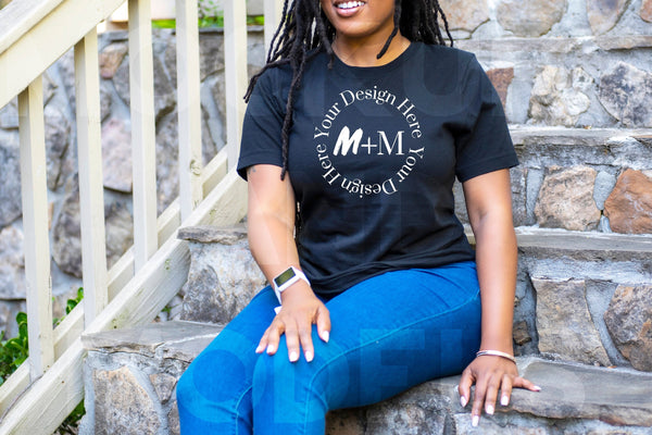 Bella Canvas 3001 Black T-Shirt Mock Up | Black Model Mock Up | African American Mock Ups | Black Woman Lifestyle Fashionable