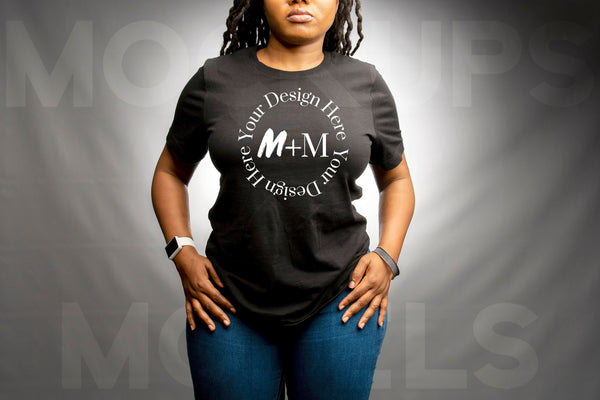Bella Canvas 3001 Black T-Shirt Mock Up | Black Model Mock Up | African American Mock Ups | Black Woman Lifestyle Fashionable