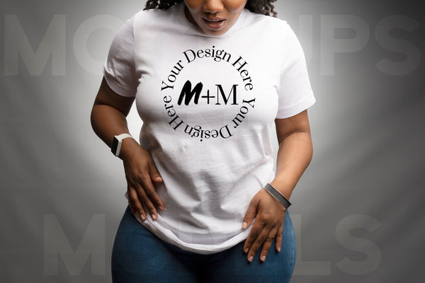 Bella Canvas 3001 White T-Shirt Mock Up | Black Woman Mock Up | African American Models | Woman Lifestyle | Black Woman Fashion