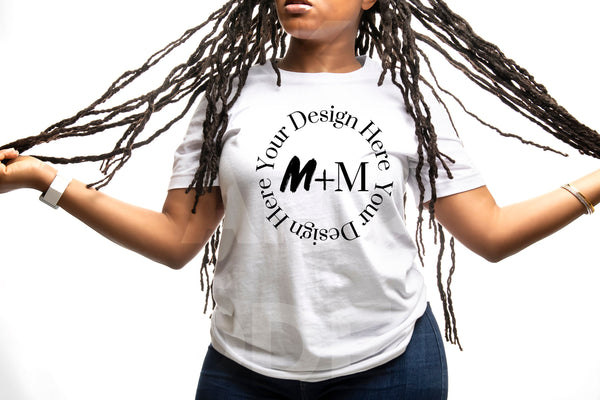 Bella Canvas 3001 White T-Shirt Mock Up | Black Woman Mock Up | African American Models |  Woman Lifestyle | Black Woman Fashion